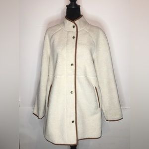 Old Navy Sherpa Oversized Coat Size Medium Suede and Sherpa RN54023